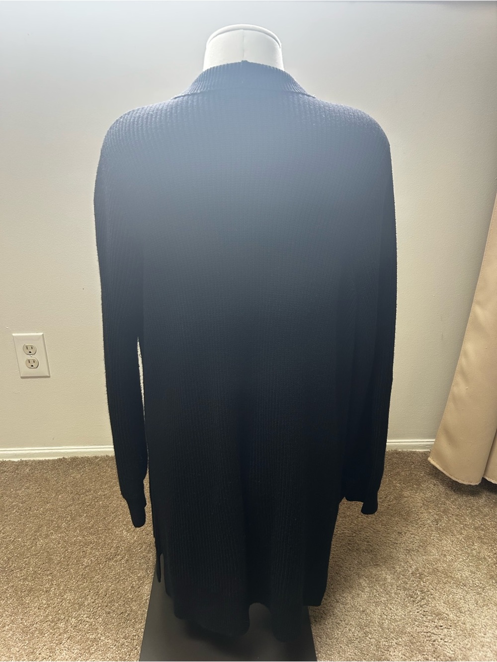 Soma Black Ribbed Open Cardigan - Picture 2 of 6